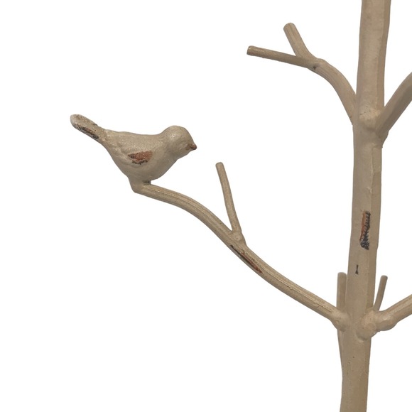 White Necklace Jewelry Tree Three Birds on Branches 13.5inX9inX8in - Picture 11 of 15